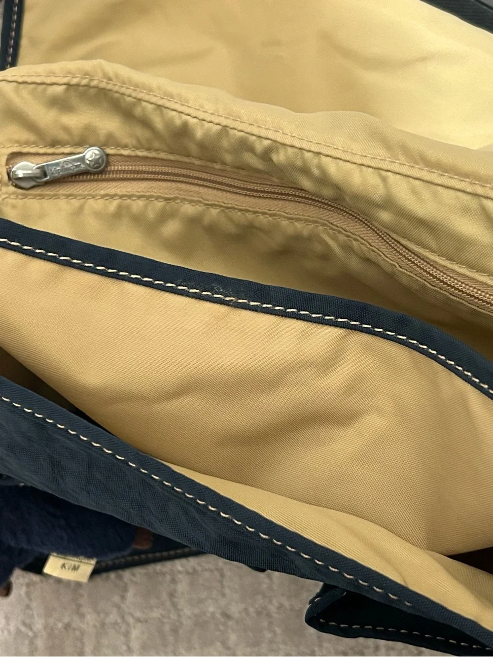 Kipling Navy Blue Men's Messenger Bag with Zip Pocket